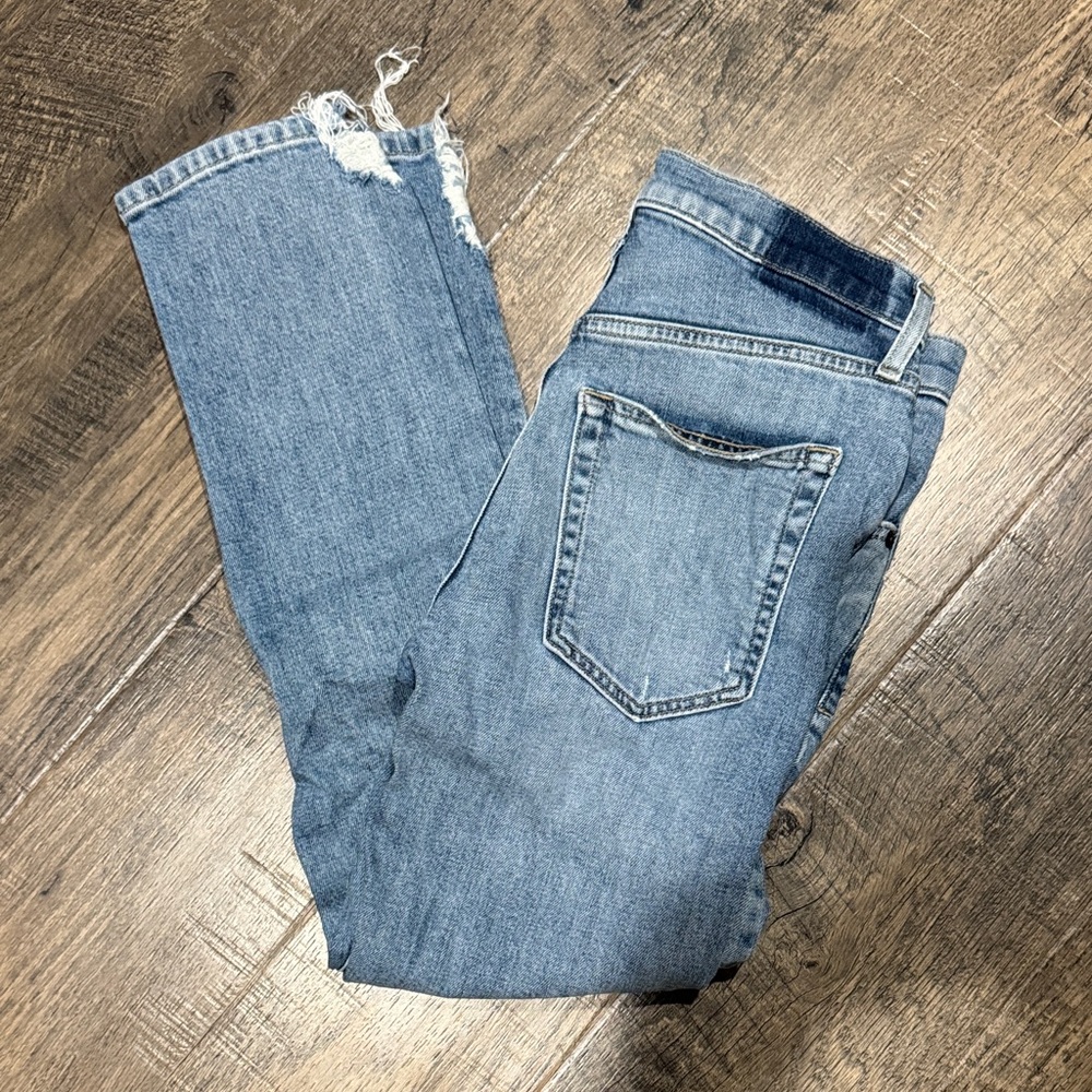 Etica Light Blue Ripped Straight leg Denim Jeans
